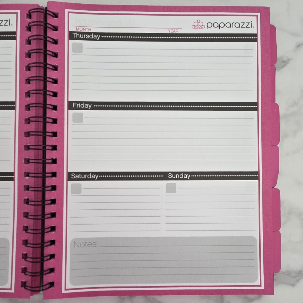 Paparazzi Consultant Organizer Black and Pink Party Planner Spiral Bound - Picture 9 of 15